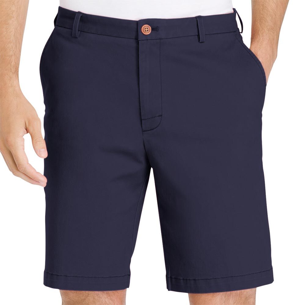 IZOD Flat Front Stretch Chino Shorts - Cadet Navy - IZOD Golf