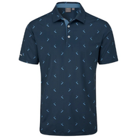 PING Gold Putter Men's Polo [NAVY MULTI]