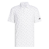 Adidas Ultimate Printed Mesh Men's Polo [WHT/BLK]