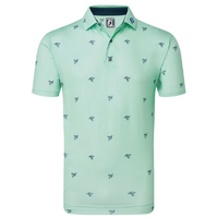 FJ Thistle Print Men's Polo [SEA GLASS]