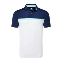 FJ Colour Block Men's Polo [WHT/NVY/SEA]