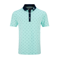   FJ Stretch Golf Print Men's Polo [SEA/NVY]