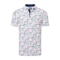 FJ Golf Course Doodle Men's Polo [WHITE]