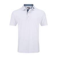 FJ Stretch Pique W/Gingham Trim [WHITE]