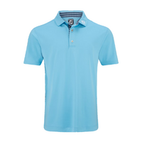 FJ Stretch Gingham Trim Men's Polo [BLUE SKY]