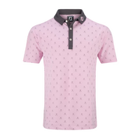  FJ Stretch Golf Print Men's Polo [LT PINK/GRAV]