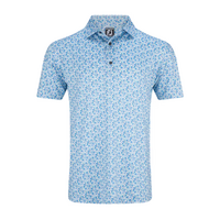 FJ Allover Floral Print Men's Polo [WHT/BLU/EMD/NVY]