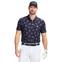 IZOD Large Floral Print Men's Polo [BLACK]