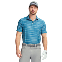 IZOD Flamingo Print Men's Polo [BLUE]