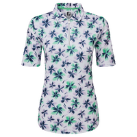 FJ Half Sleeve Floral Print Women's Shirt [LAV/MNT/NVY]