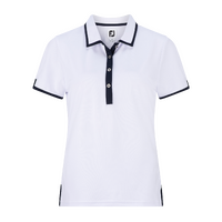 FJ Stretch Pique Trim Women's Shirt [WHT/BLK]