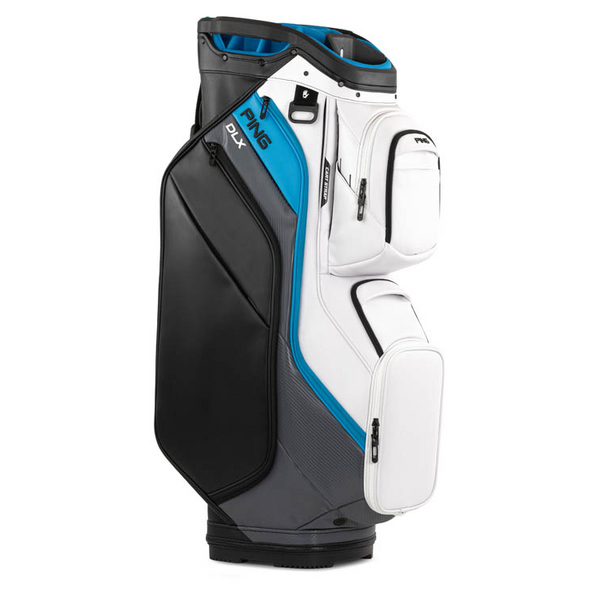 PING DLX 244 Cart Bag [WHT/DKGRY/BLU]