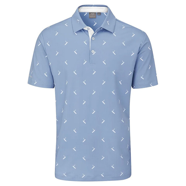 PING Gold Putter Men's Polo [SPRING BLUE][L]