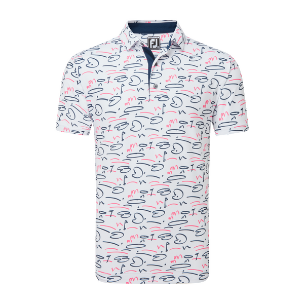 FJ Golf Course Doodle Men's Polo [WHITE][M]