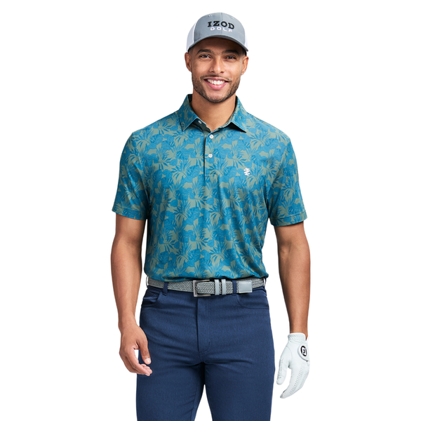 IZOD Large Floral Print Men's Polo [THYME][S]