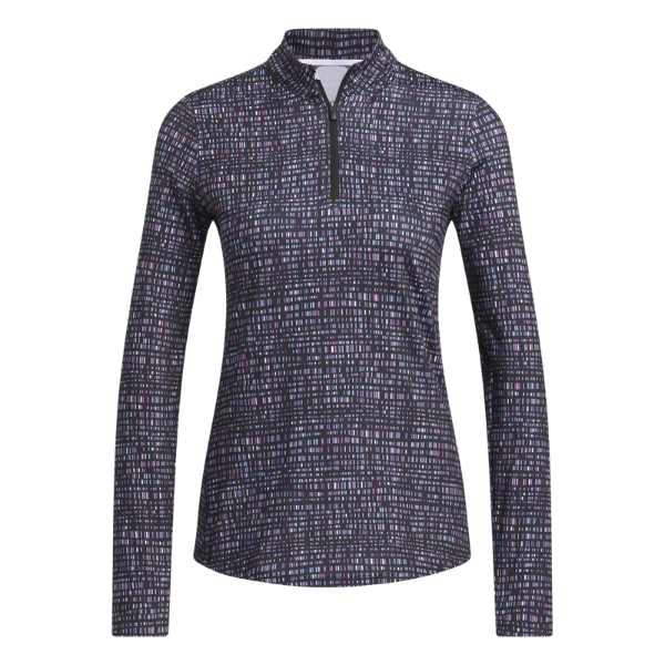 Adidas Printed Quarter Zip Women's Mock [BLACK][S]