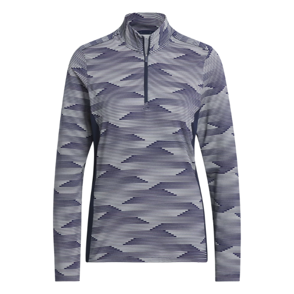 Adidas Printed Quarter Zip Women's Mock [COLL NAVY][S]