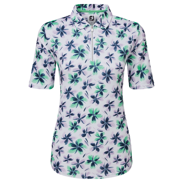 FJ Half Sleeve Floral Print Women's Shirt [LAV/MNT/NVY][M]