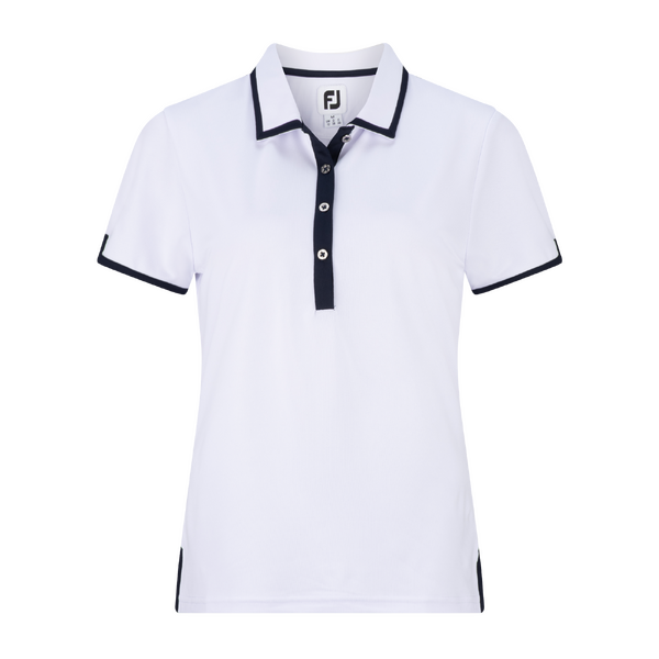 FJ Stretch Pique Trim Women's Shirt [WHT/BLK][M]