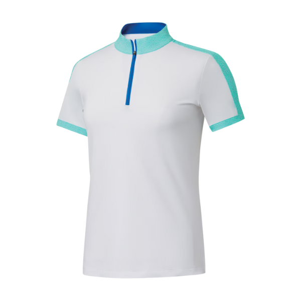 FJ Colour Block Short Sleeve Women's Shirt [WHT/AQU][M]